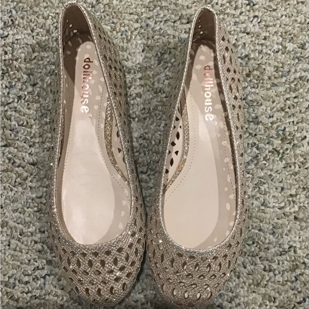 New Dollhouse Gold Flats